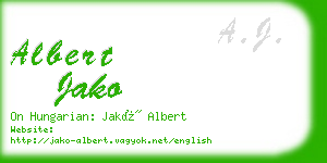 albert jako business card